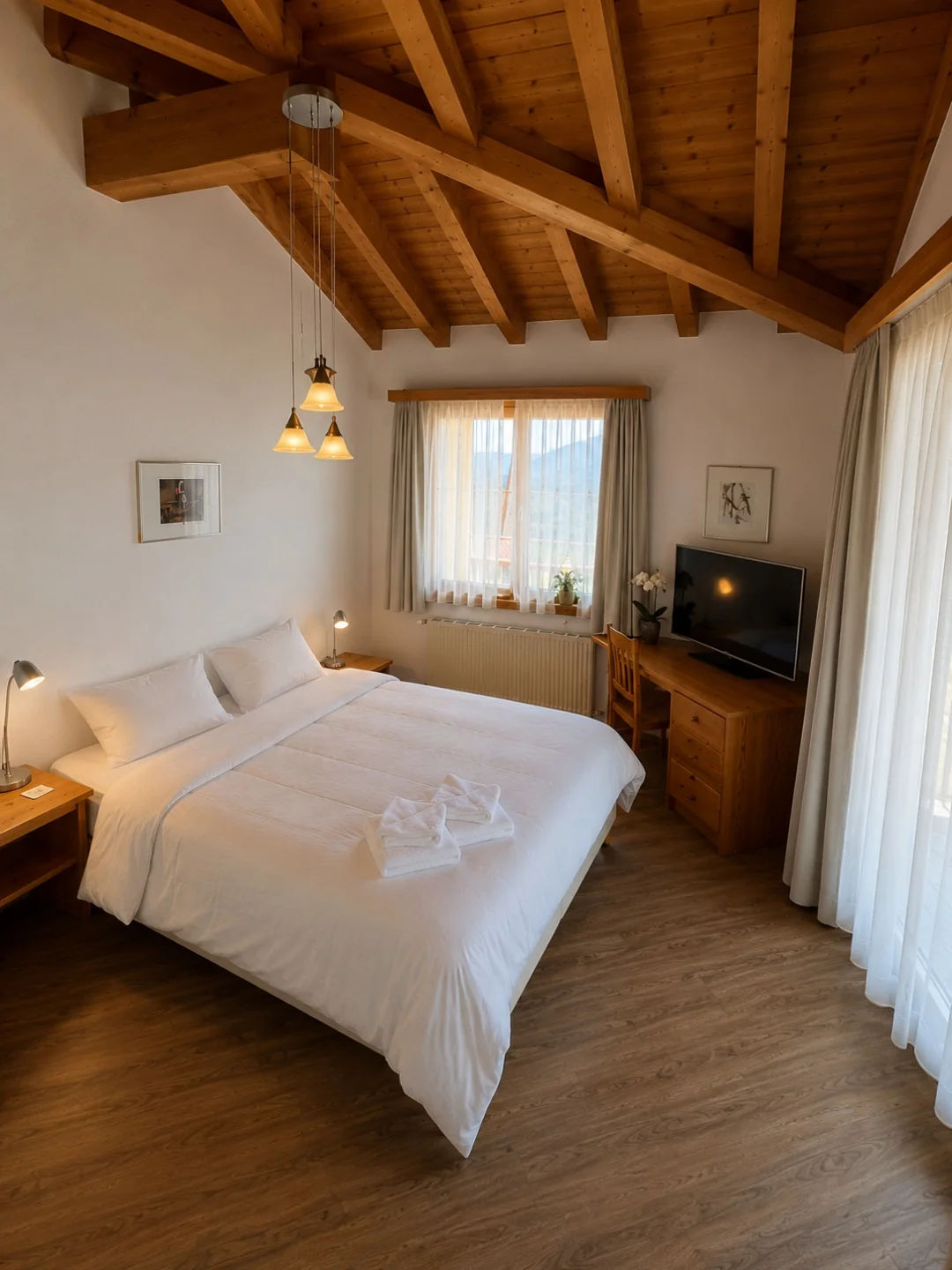 Doppelzimmer mit Bergblick und Terrasse
